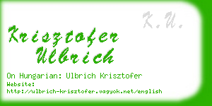 krisztofer ulbrich business card
